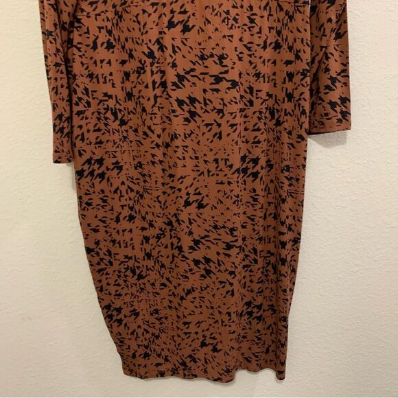 Ava & Viv Dress Women’s XXL Brown Black Animal Leopard V-Neck Faux Wrap Midi. - Picture 9 of 14